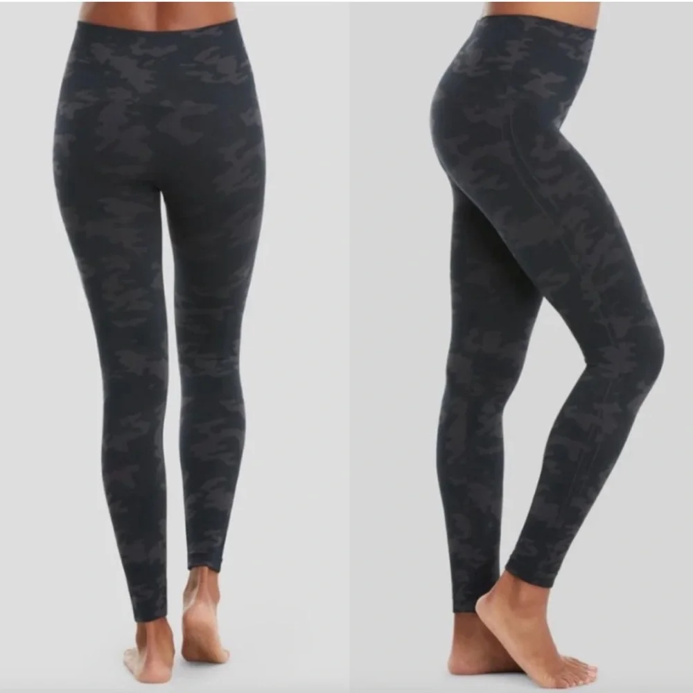 SPANX Women’s Black Camo Seamless‎ High Waist Leggings Size Large